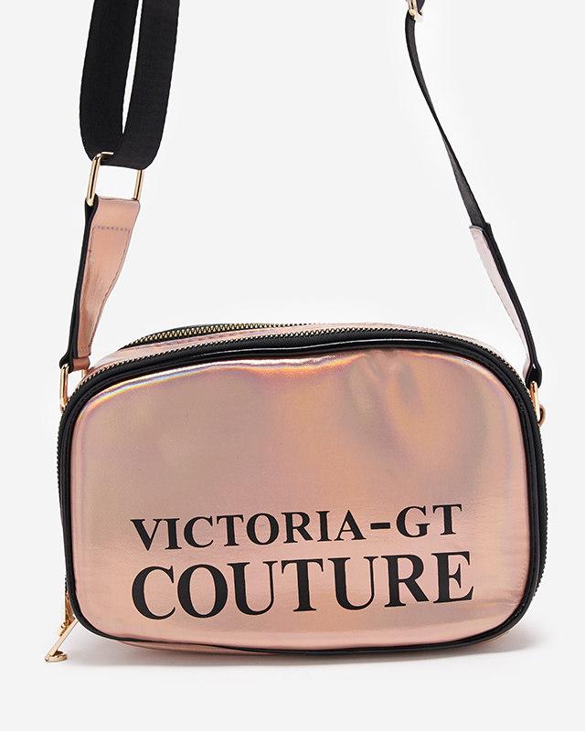 Kleine glänzende Damengeldbörse mit Inschriften - Accessoires