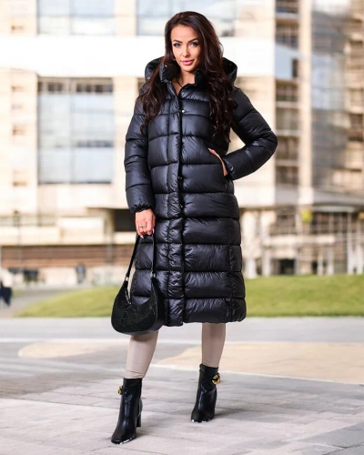 Royalfashion Schwarze Damen Winterjacke