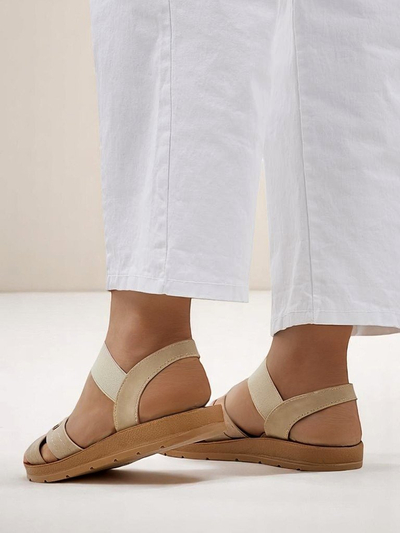 Royalfashion Damensandalen mit elastischem Zerefis