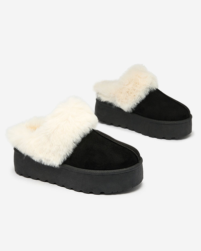 Royalfashion Hellbraune Damenschuhe a'la Schneestiefel mit Ornament Parisela