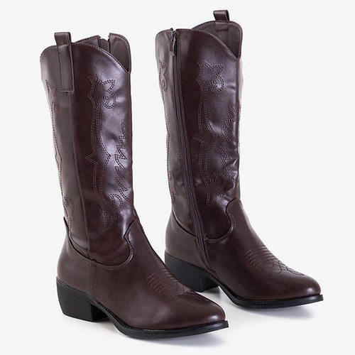 Коричневі жіночі черевики з еко-шкіри Peitra - Взуття