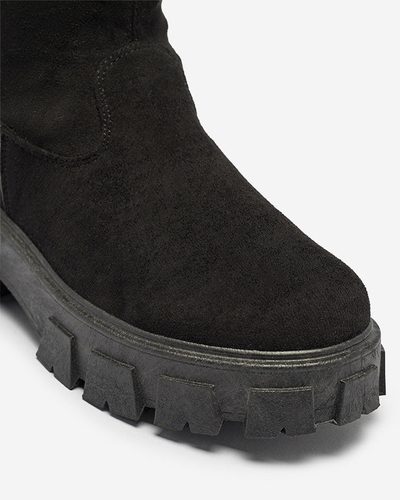 Schwarze kniehohe Damenstiefel zum Hineinschlüpfen Nedara - Footwear
