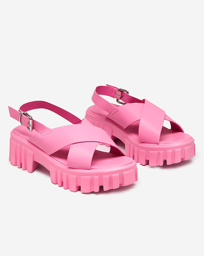 Neonpinke Damensandale auf massiver Otida-Sohle - Footwear