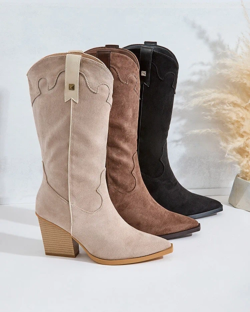 Royalfashion Жіночі ковбойські чоботи на підборах Kowib