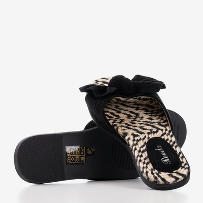 Schwarze Damenpantoffeln mit Schleife Revda - Footwear