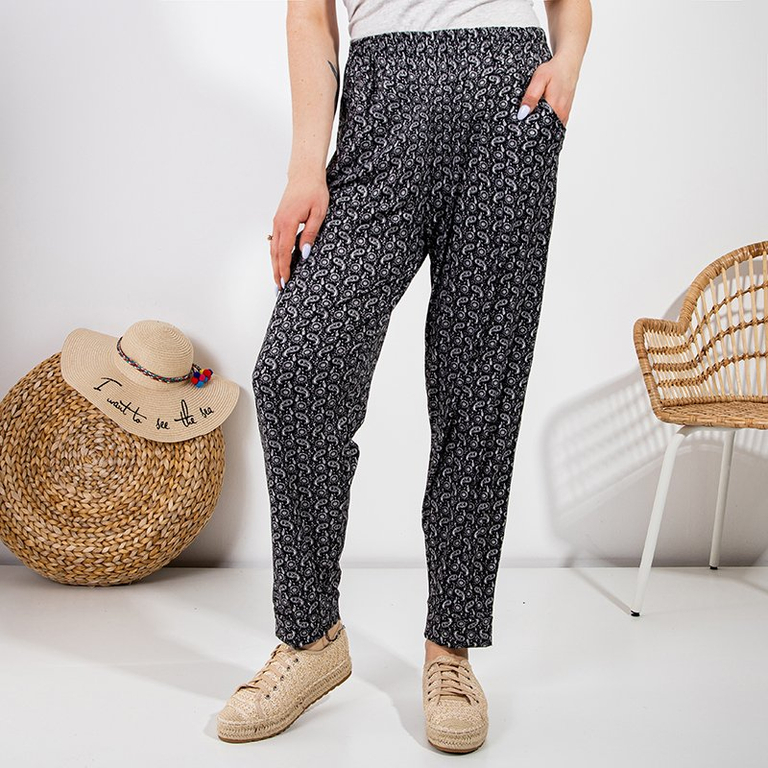 Gemusterte Damen-Stoffhose PLUS GRÖSSE - Kleidung