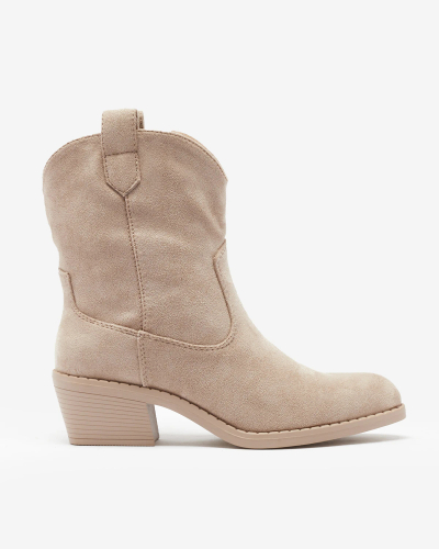 Royalfashion Beige Damen isolierte Cowboystiefel Bronco