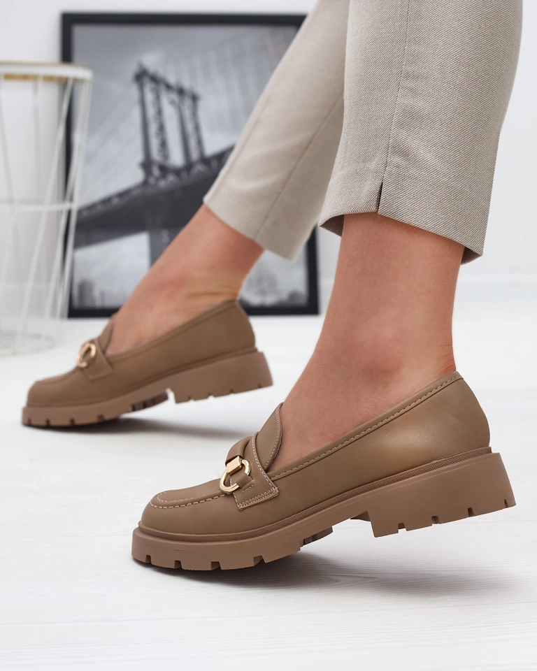 Royalfashion Damen Mokassins in hellbraun Desise