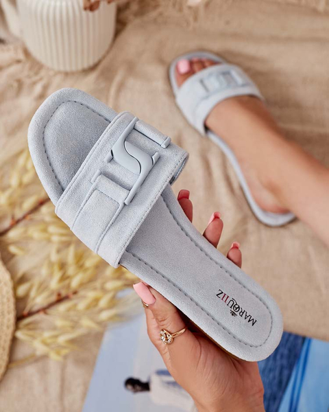Сині жіночі шльопанці Royalfashion з пряжкою Rydr