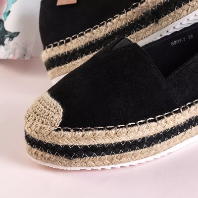 OUTLET Schwarze Damen-Espadrilles auf der Molandia-Plattform - Schuhe