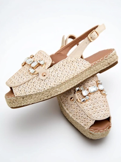 Royalfashion Damen-Espadrilles mit offener Spitze
