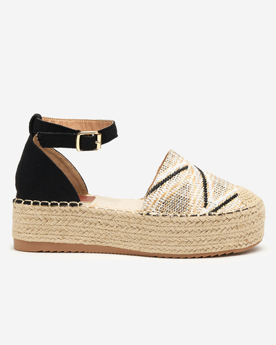 Gemusterte beige Damen-Espadrilles mit Zebria-Plateau - Schuhe