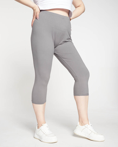 Graue Leggings in 3/4-Größe in Übergröße für Damen - Kleidung