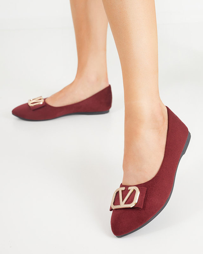 Bordeauxrote Damen-Ballerinas mit Verzierung an der Spitze Cavo - Footwear