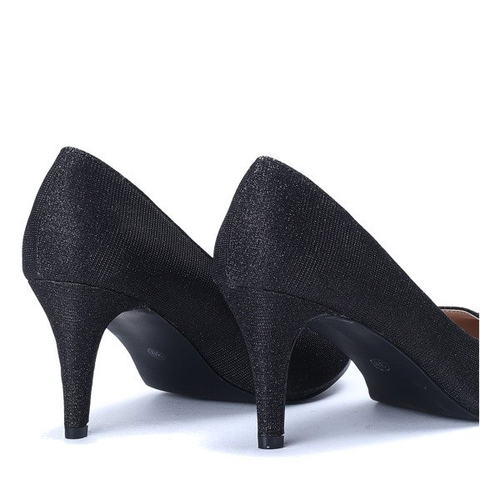 Czarne czółenka brokatowe Marija - Obuwie