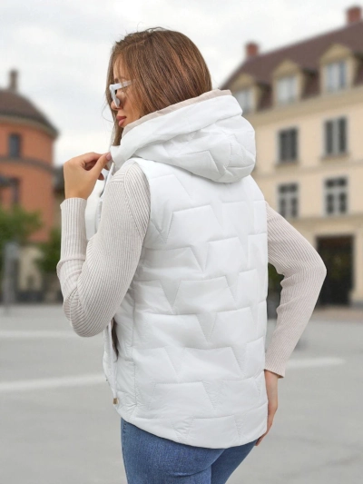 Gesteppte Damenweste mit Kapuze Crimson Haze