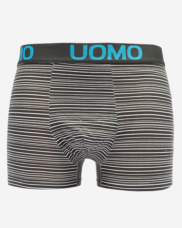 Dunkelgrau gestreifte Boxershorts für Herren - Unterwäsche