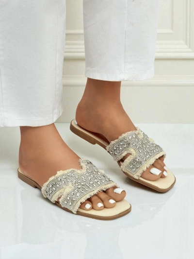 Royalfashion Damen-Sandalen mit Strasssteinen CrystalEase