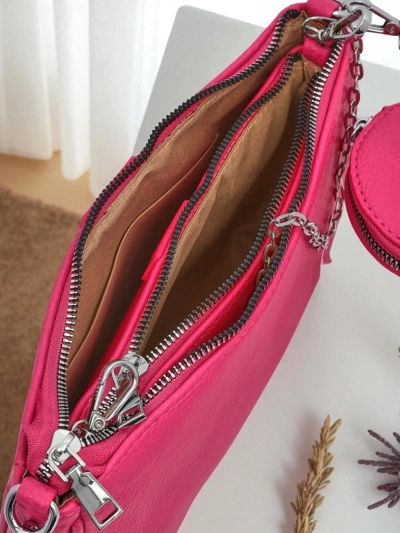 Aurelia Fuksjowa Damen Leder Mini Handtasche mit Kette