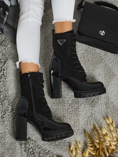 Damen Stiefeletten Öko-Wildleder mit Blockabsatz Event Bramble