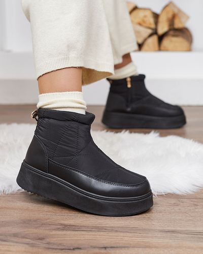 Royalfashion Damen Schlupf-Schneestiefel in schwarz Armeda