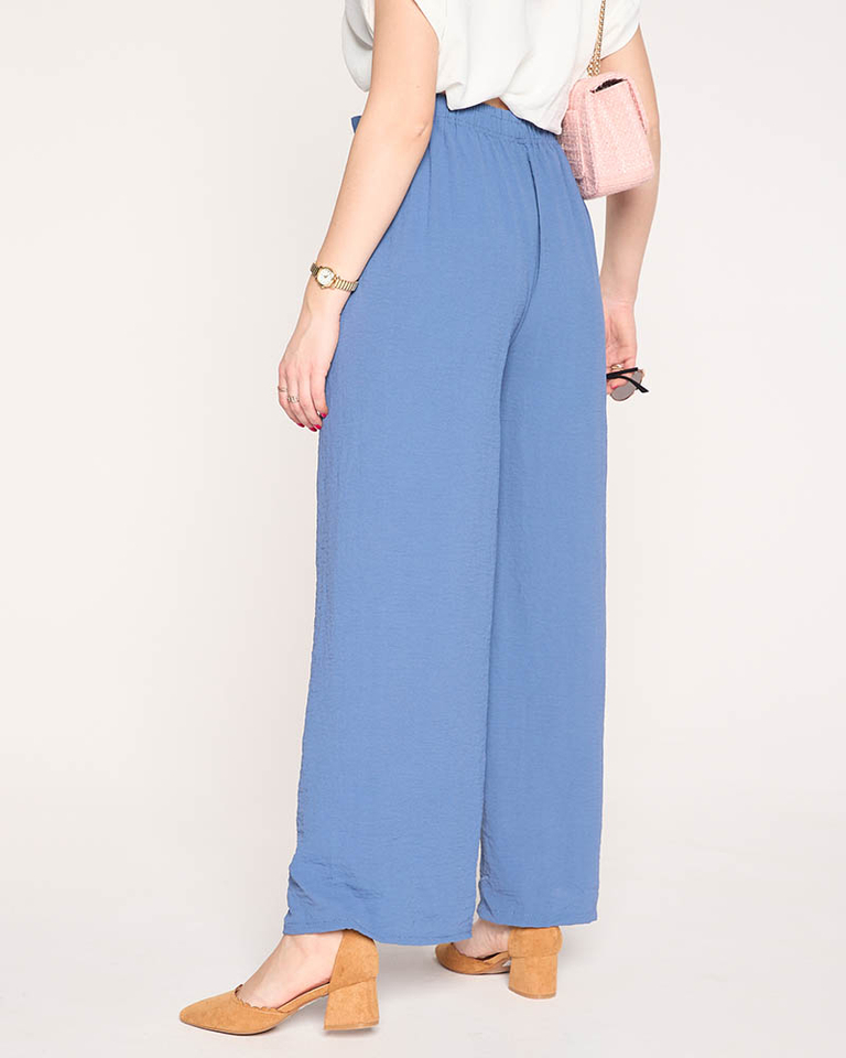 Blaue weite Palazzo-Hose für Damen - Kleidung