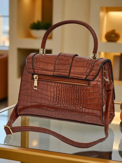 Lackierte kleine Damenhandtasche aus Öko-Leder Lunaya