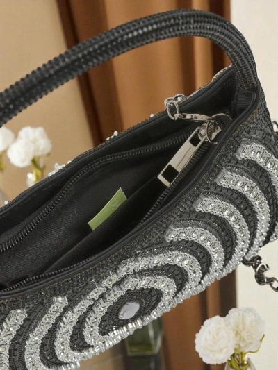 Royalfashion Damen Clutch Handtasche mit Zirkonia Sova Glint