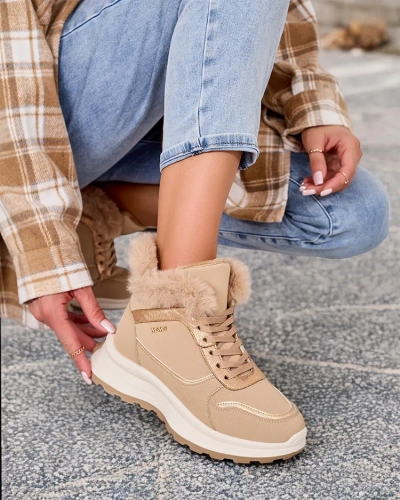 Royalfashion Warme Damen-Sneaker mit Fell Mofell