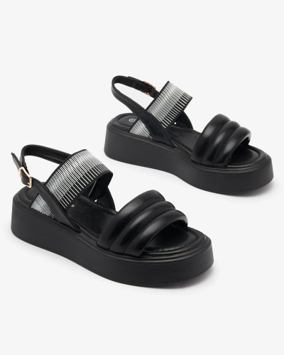 Чорні жіночі босоніжки на товстій підошві Uvino- Footwear