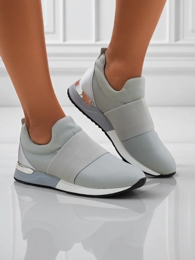 Damen Selene Grigio Sneakers flache Sohle taubengrau modischer Stil