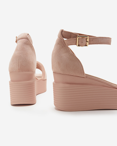 Pinke Damen-Sandalen mit Keilabsatz Okita - Schuhe