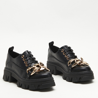 Schwarze flache Schuhe Eqoia - Schuhe