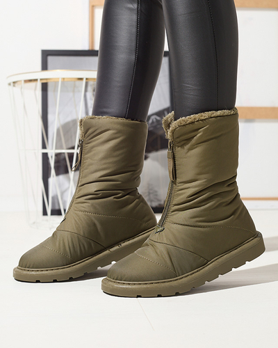 Dunkelgrüne Damenstiefel a'la Schneestiefel Tirigga- Footwear