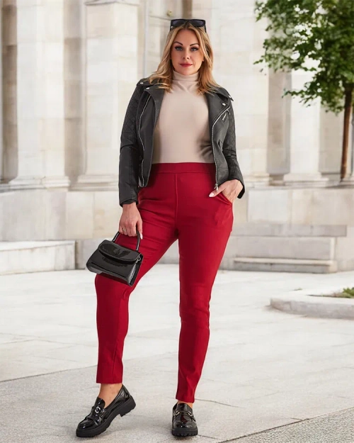 Жіночі бордові утеплені трегінси - Одяг