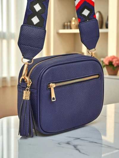 Royalfashion Kleine Damenhandtasche aus Öko-Leder mit buntem Riemen Kovi Lace