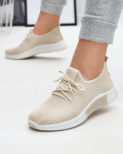 Beige Sportschuhe für Damen aus Stoff Vobbu- Footwear