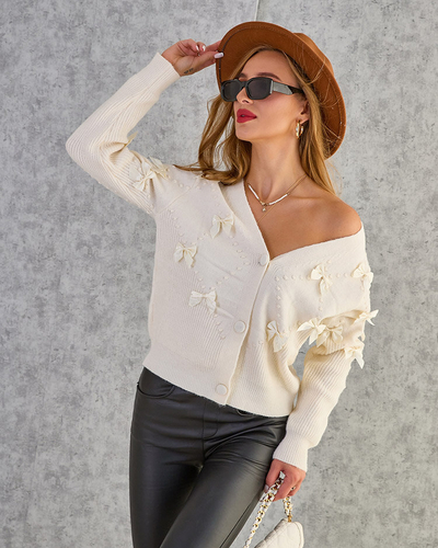 Жіночий светр Royalfashion на ґудзиках з бантами