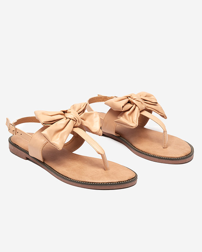 Gepuderte Damensandalen mit Schleife Guzann-Schuhe