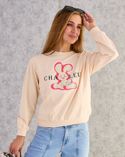 Royalfashion Damen Sweatshirt aus Baumwolle mit dünnem Druck
