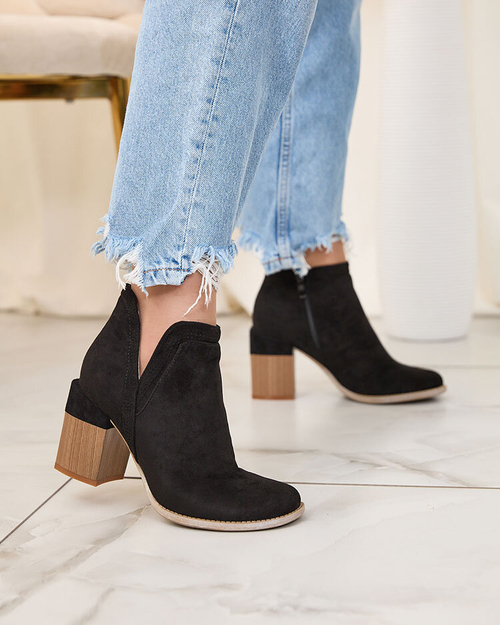 Чоботи Royalfashion Black Lemere на квадратних підборах