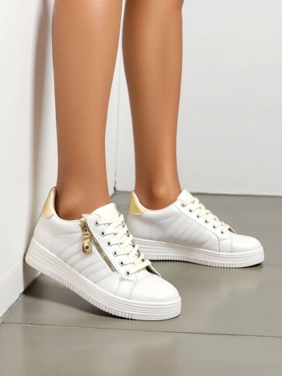 Royalfashion Damen Sport Sneakers mit dekorativem Reißverschluss Evrove