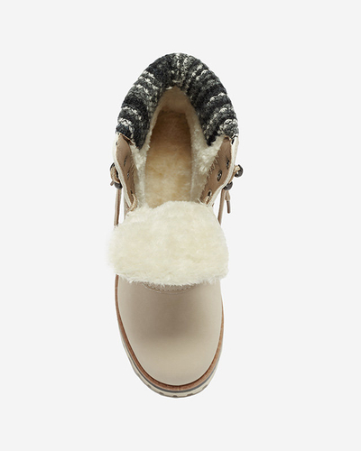 Isolierte Damenstiefel im Trapper-Stil in Beige Ebrac- Footwear