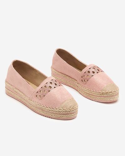 OUTLET Rosa Damen-Espadrilles zum Hineinschlüpfen mit Zirkonia Wexy - Schuhe