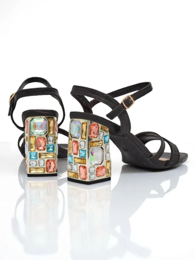 Royalfashion Glitzernde Damen Sandalen Crystal Charm