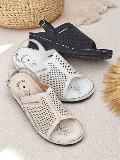 Royalfashion Damen Sandalen mit niedrigem Keilabsatz Mira