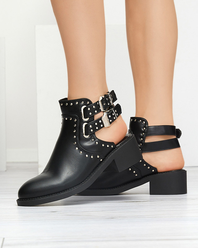 Schwarze Damenstiefel mit Ausschnitten Dlagona- Footwear