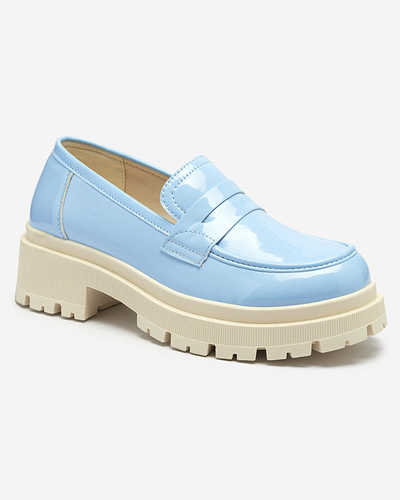 Сині лаковані мокасини для жінок Royalfashion Noppel