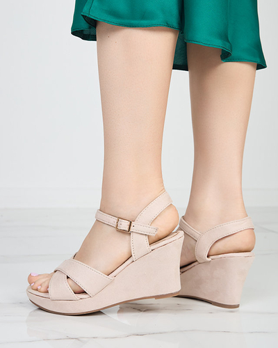 OUTLET Keilsandalen für Damen in Beige Deklis - Schuhe