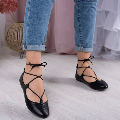 Schwarze Ballerina mit Tina-Bindung - Schuhe 1